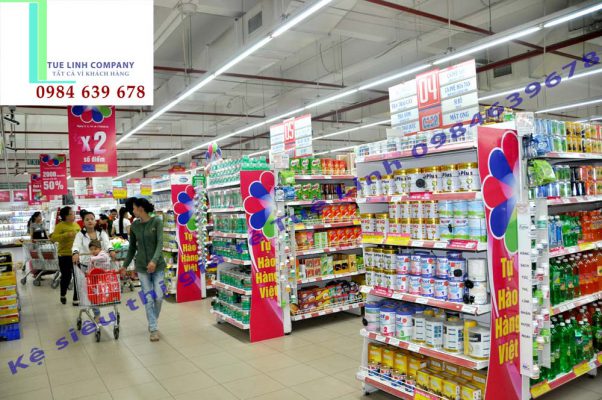 Tìm hiểu giá kệ siêu thị kệ đôi, kệ đơn, kệ áp tường, kệ nối tiếp