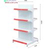 Kệ siêu thị đôi tôn đục lỗ cao 1.5m x dài 0.7m