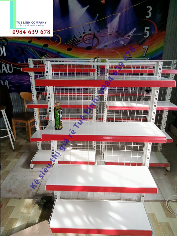 Tìm hiểu giá kệ siêu thị kệ đôi, kệ đơn, kệ áp tường, kệ nối tiếp