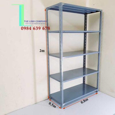 kệ sắt V lỗ cao 2m x rộng 0.5m x dài 0.8m