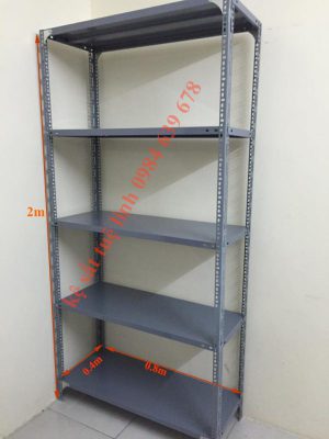 Kệ sắt V lỗ cao 2m x rộng 0.4 m x dài 0.8m